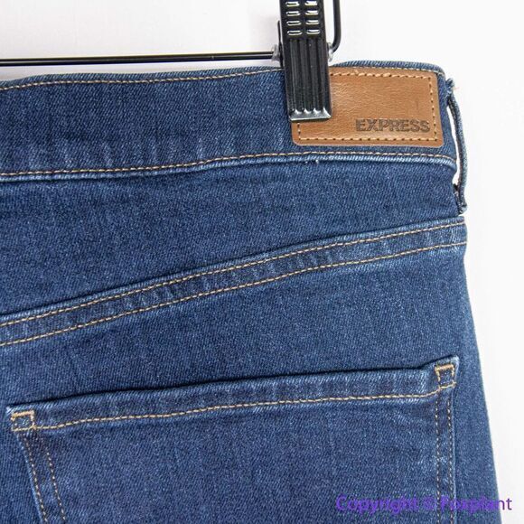 NEW Express super high rise mom jeans‎ in medium dark blue wash, 14R - Picture 9 of 13